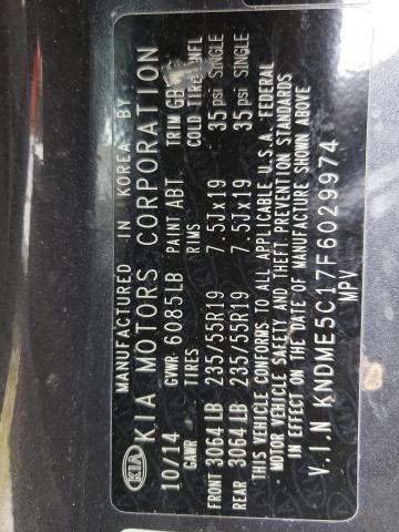 2015 KIA SEDONA SXL KNDME5C17F6029974