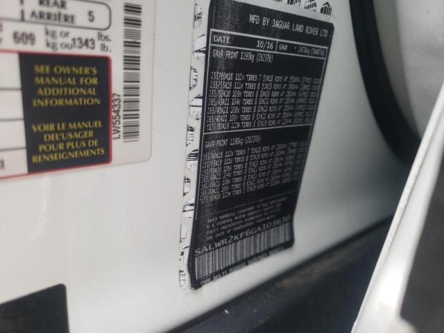 2016 LAND ROVER RANGE ROVE - SALWR2VF0GA554337