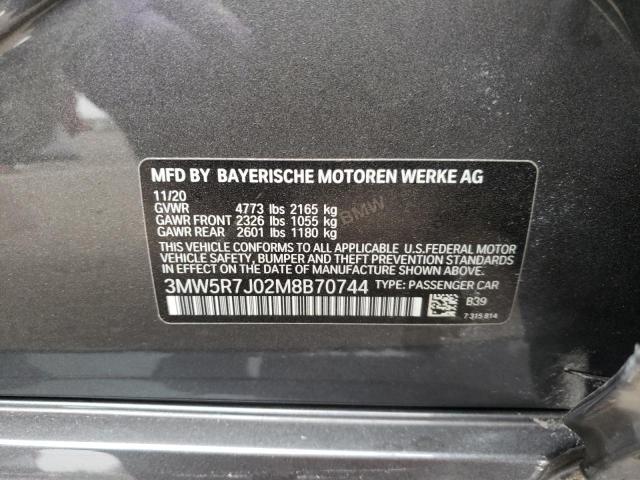 2021 BMW 330XI 3MW5R7J02M8B70744