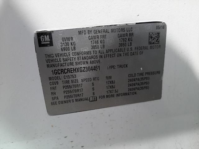 2016 CHEVROLET silverado 1GCRCREHXGZ304461