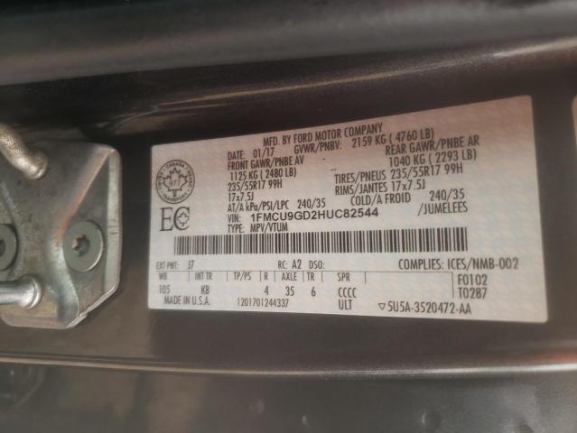 2017 FORD ESCAPE SE 1FMCU9GD2HUC82544