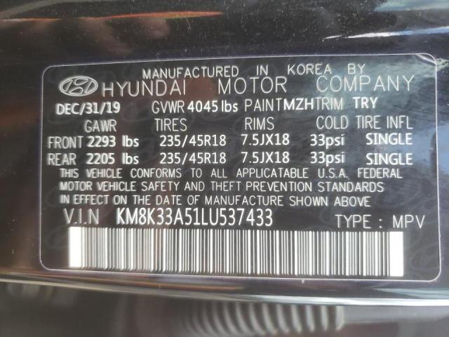 2020 HYUNDAI KONA LIMIT KM8K33A51LU537433
