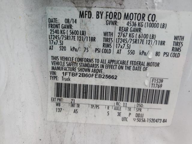 2015 FORD F250 SUPER 1FTBF2B60FEB25662