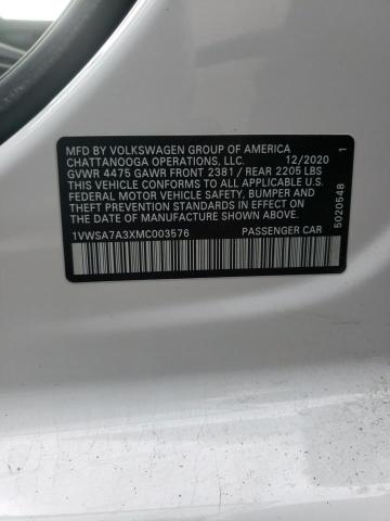 2021 VOLKSWAGEN PASSAT SE 1VWSA7A3XMC003576