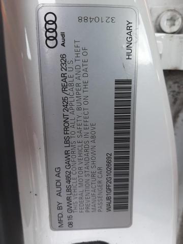 2016 AUDI S3 PREMIUM WAUB1GFF2G1026692