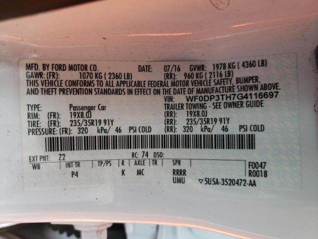 WF0DP3TH7G4116697 Ford FOCUS RS