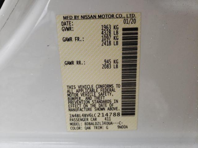 2020 NISSAN ALTIMA S 1N4BL4BV6LC214788