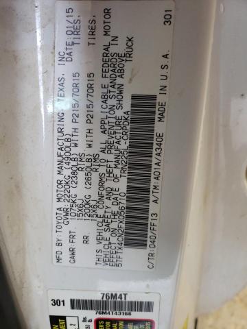 2015 TOYOTA TACOMA ACC 5TFTX4CN2FX056710