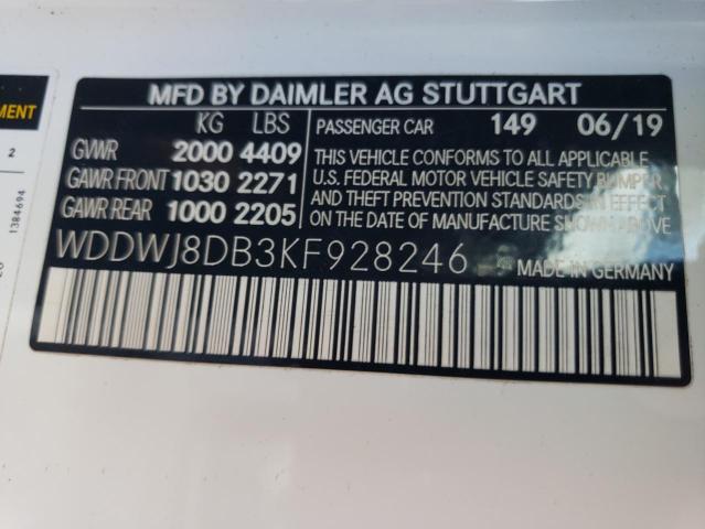 2019 MERCEDES-BENZ C 300 WDDWJ8DB3KF928246