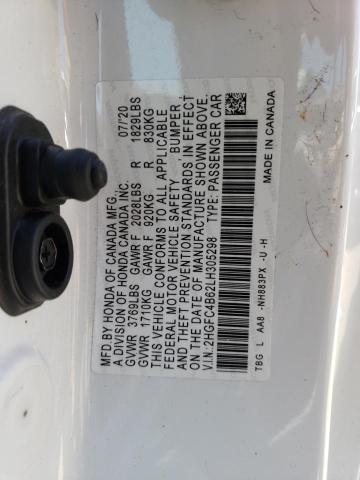 2020 HONDA CIVIC LX 2HGFC4B62LH305298