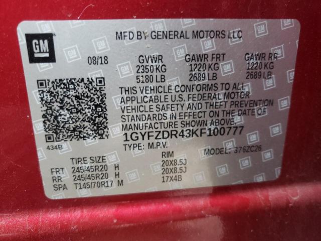 2019 CADILLAC XT4 PREMIU 1GYFZDR43KF100777