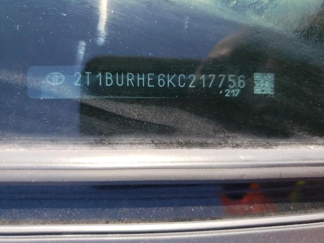 2019 TOYOTA COROLLA L 2T1BURHE6KC217756