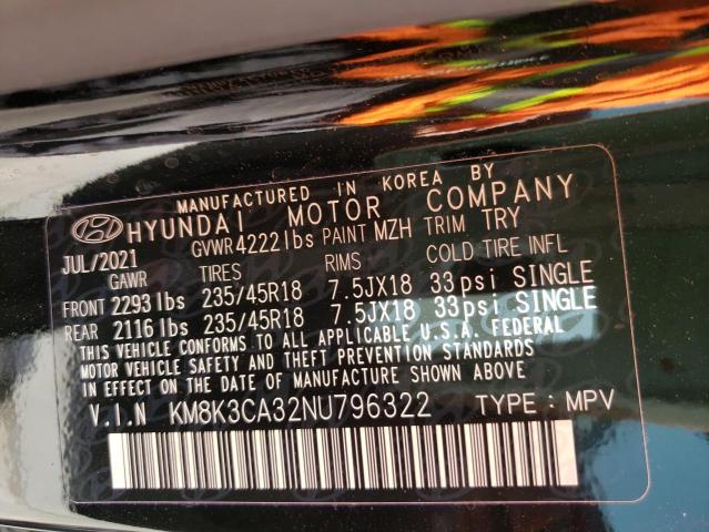 2022 HYUNDAI KONA N LIN KM8K3CA32NU796322