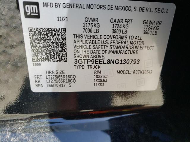 2022 GMC SIERRA 3GTP9EEL8NG130793