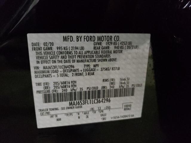 2020 FORD ECOSPORT S MAJ6S3FL1LC364296