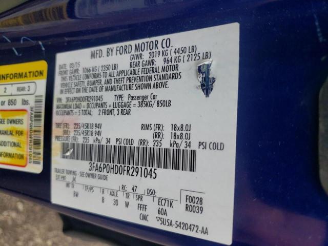 2015 FORD FUSION SE 3FA6P0HD0FR291045