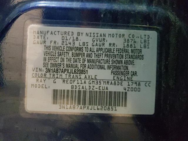 2018 NISSAN SENTRA S 3N1AB7APXJL620851