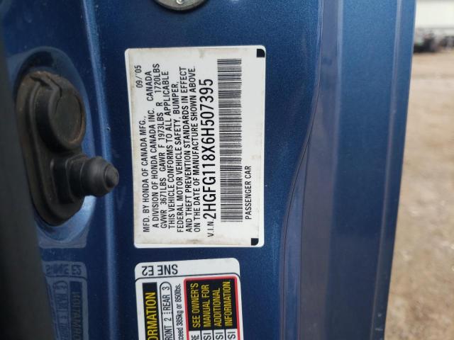 2HGFG118X6H507395 Honda Civic Ex 2006. Фото: 9