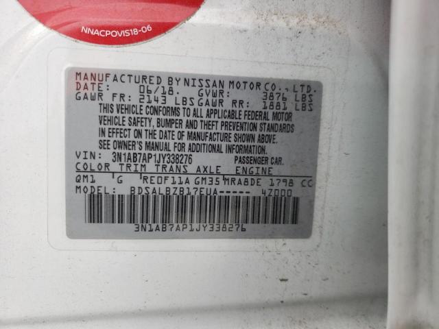 2018 NISSAN SENTRA S 3N1AB7AP1JY338276