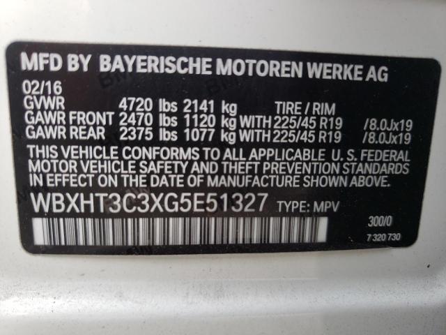 2016 BMW X1 XDRIVE2 WBXHT3C3XG5E51327