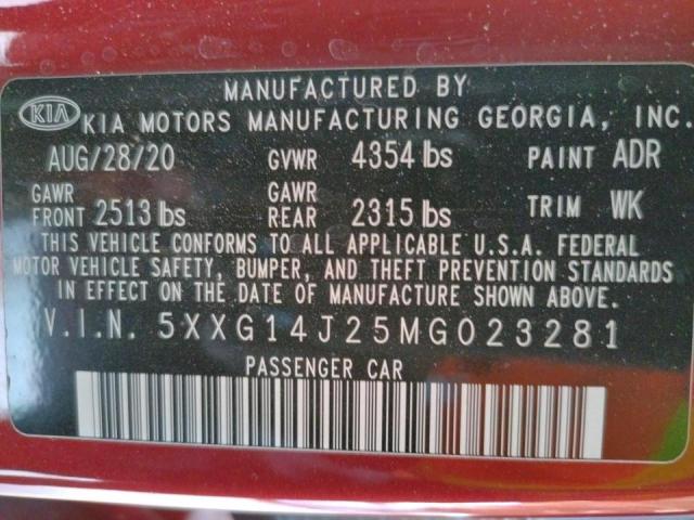 2021 KIA K5 LXS 5XXG14J25MG023281