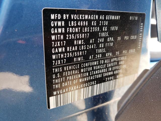 2018 VOLKSWAGEN TIGUAN LIM WVGAV7AX4JK002362