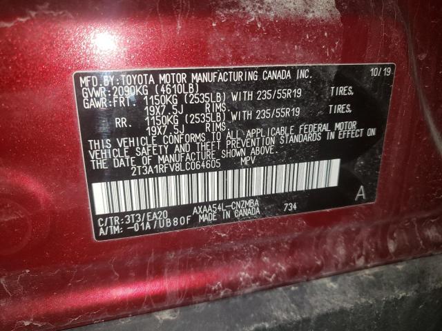 2020 TOYOTA RAV4 XLE P 2T3A1RFV8LC064605