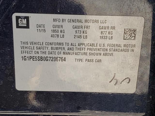 2016 CHEVROLET CRUZE LIMI 1G1PE5SB0G7206764