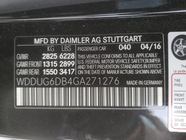 2016 MERCEDES-BENZ S 550E WDDUG6DB4GA271276