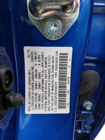 2018 HONDA CIVIC LX 2HGFC2F5XJH542270