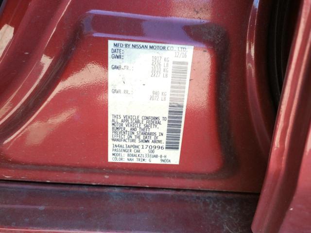 2017 NISSAN ALTIMA 2.5 1N4AL3AP0HC170996