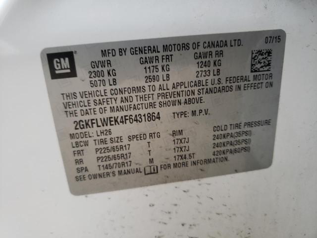 2015 GMC TERRAIN SL 2GKFLWEK4F6431864