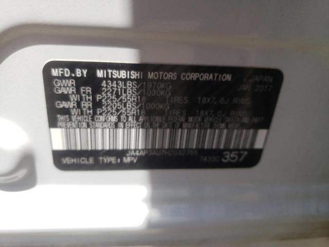 2017 MITSUBISHI OUTLANDER JA4AP3AU7HZ032755