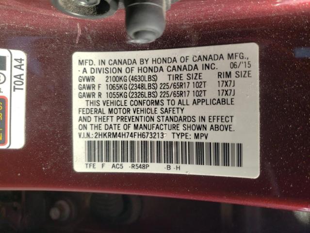 2015 HONDA CR-V EXL 2HKRM4H74FH673213