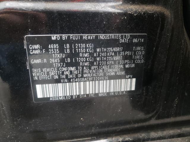 2015 SUBARU OUTBACK 2. 4S4BSBAC8F3204636
