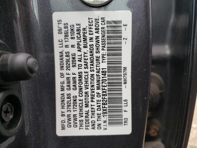 2015 HONDA CIVIC EX 19XFB2F8XFE701481