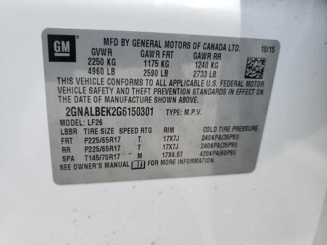 2016 CHEVROLET EQUINOX LS 2GNALBEK2G6150301