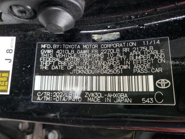 2015 TOYOTA PRIUS JTDKN3DU1F0425051