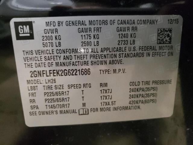 2GNFLFEK2G6221686 Chevrolet Equinox Lt 2016. Фото: 9