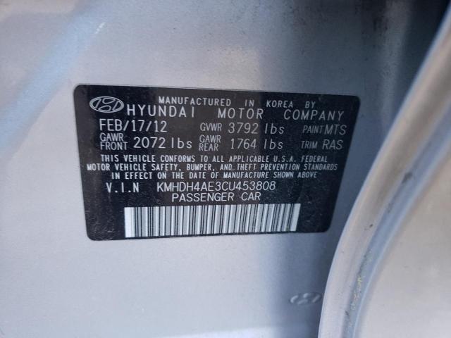 KMHDH4AE3CU453808 Hyundai Elantra Gl 2012. Фото: 9