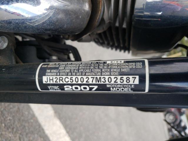 2007 HONDA VT750 JH2RC50027M302587