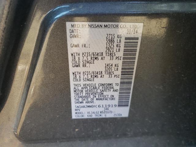 2015 NISSAN PATHFINDER 5N1AR2MN0FC611919
