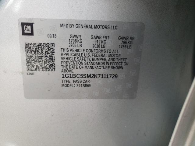 2019 CHEVROLET CRUZE LS 1G1BC5SM2K7111729