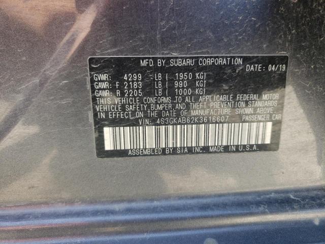 2019 SUBARU IMPREZA 4S3GKAB62K3616607