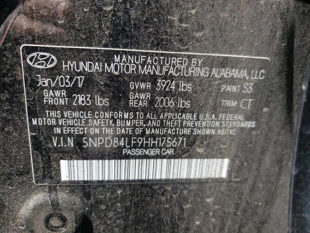 2017 HYUNDAI ELANTRA SE 5NPD84LF9HH175671