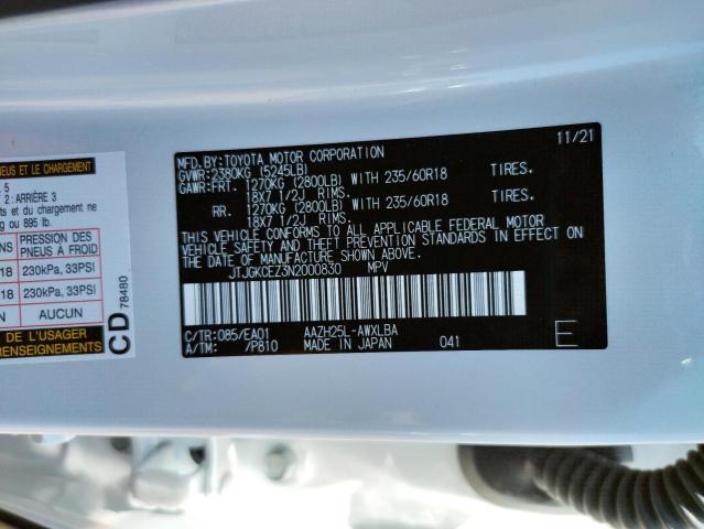 2022 LEXUS NX JTJGKCEZ3N2000830