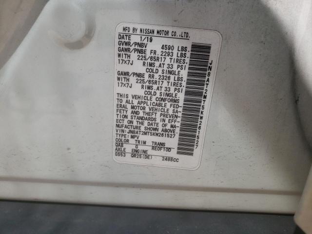 2019 NISSAN ROGUE S JN8AT2MT5KW261527