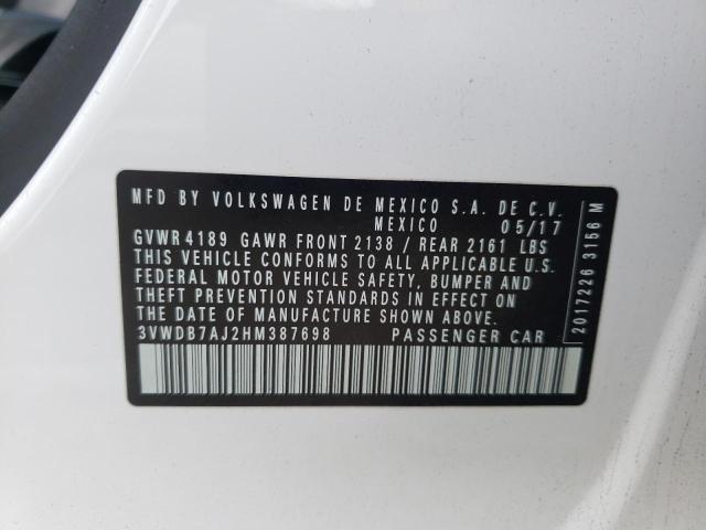 3VWDB7AJ2HM387698 Volkswagen Jetta Se 2017. Фото: 9