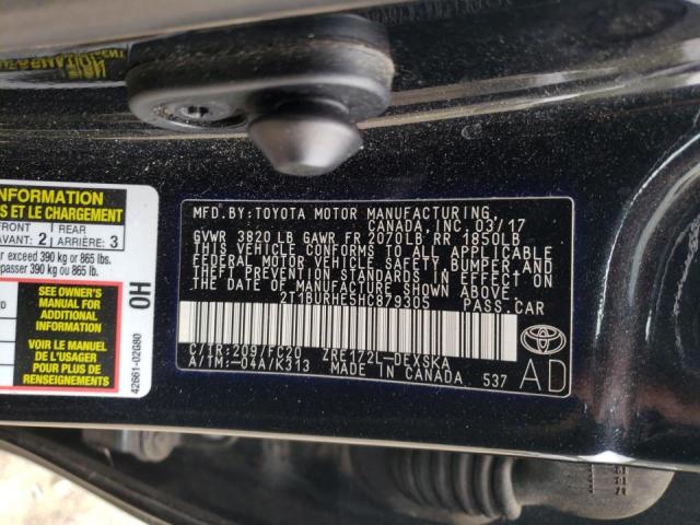 2017 TOYOTA COROLLA L 2T1BURHE5HC879305