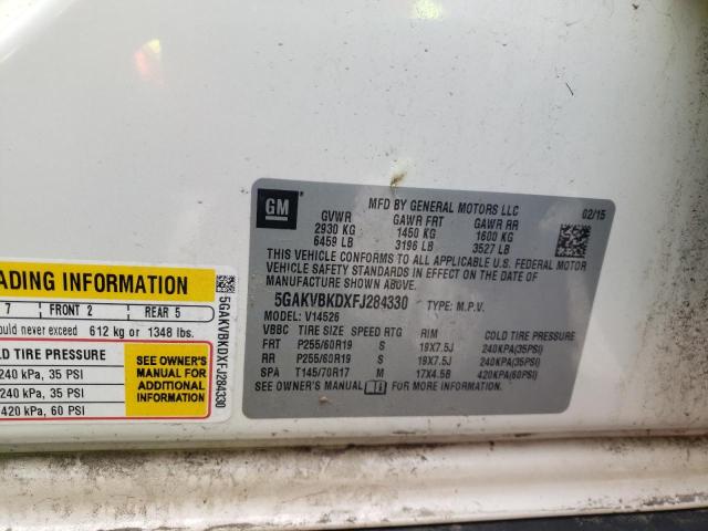 2015 BUICK ENCLAVE 5GAKVBKDXFJ284330